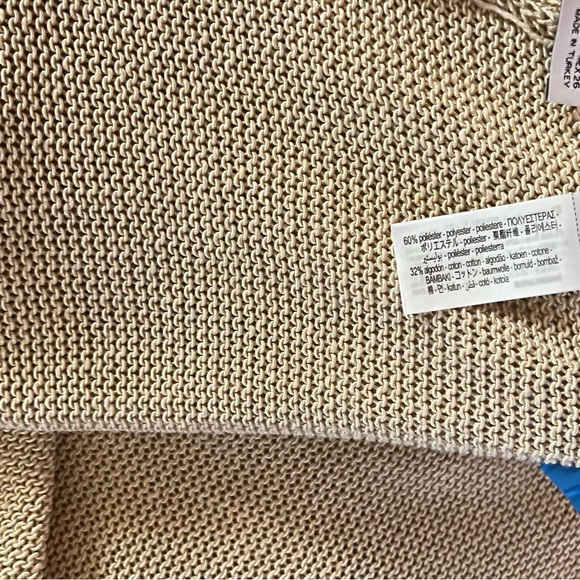 ZARA NWT Knit Wide Leg Pants Tan Camel Neutral Color Wide Hem Size Small - Picture 8 of 8